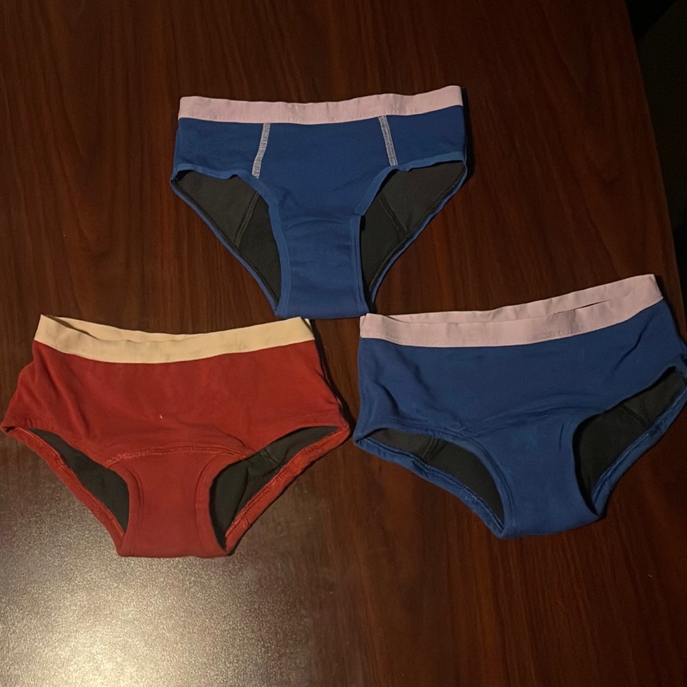3 THINX underwear size 9/10. Maybe used once. 1 brief and 2 shorty.